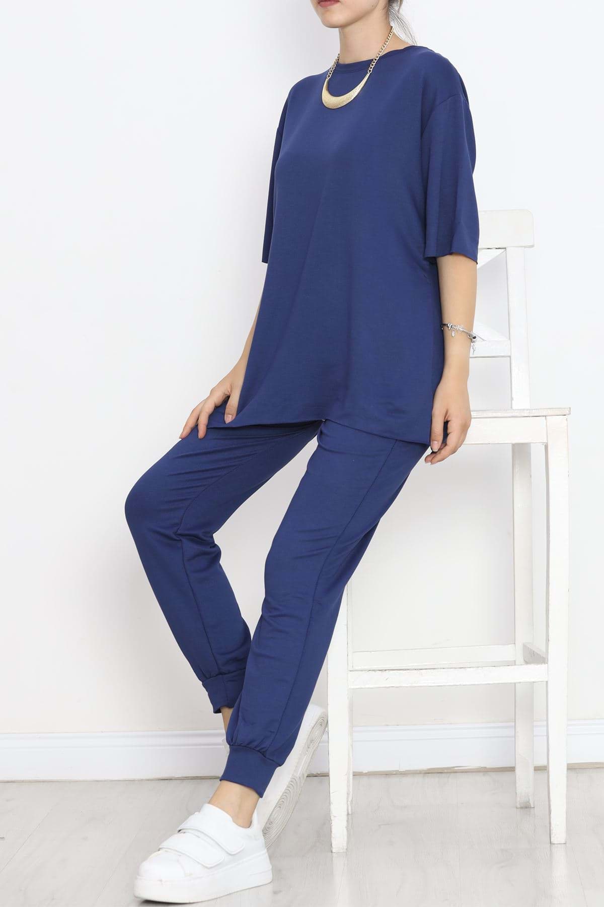 Bisiklet Yaka İkili Takım Lacivert - 18771.751. resmi