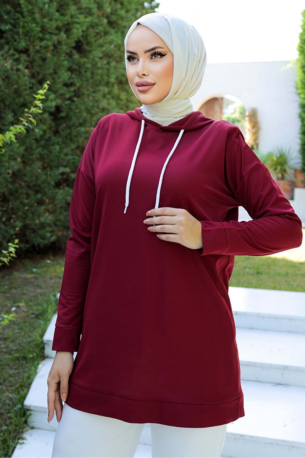 Picture of Hooded Tunic Burgundy - 10035.1778.