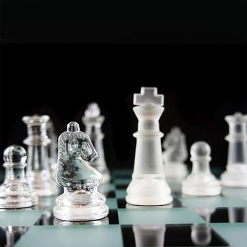 Glass Chess Cam Satranç Takımı (35 cm x 35 cm) resmi