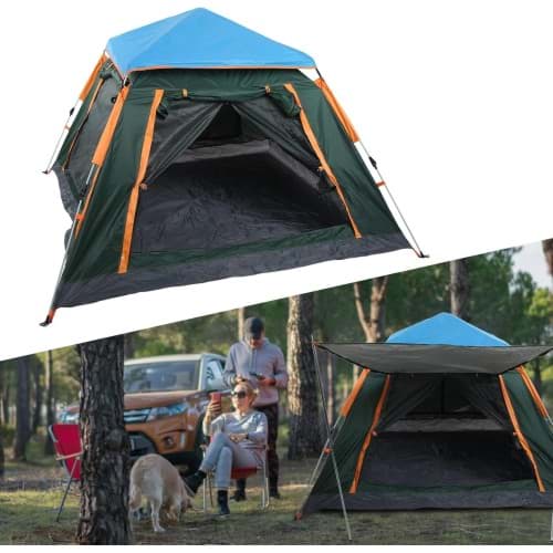 Tam Otomatik Su Ve Rüzgar Geçirmez Gölgelikli Tenteli 8 Kişilik Kamp Çadırı 270*270*180cm resmi