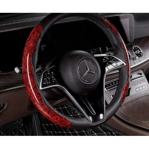 Ahşap Tasarımlı Direksiyon Simidi Koruma Kılıfı 2 li resmi