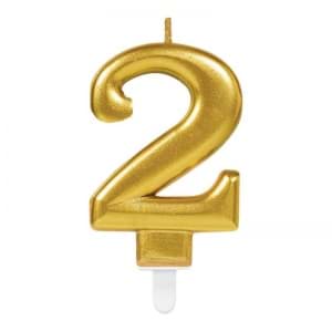 Picture of 2 numbers candle Gold color