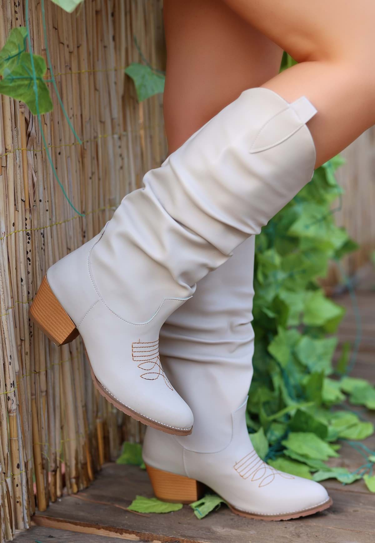 Picture of Caya beige skin heeled boots