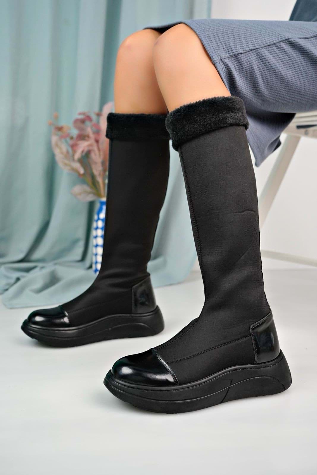 Pioy Siyah Streç Çizme resmi