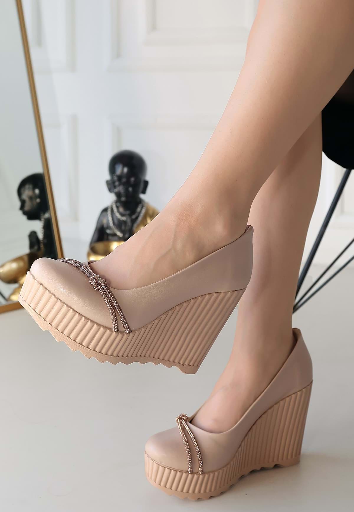 Lına Nude Cilt Dolgu Topuk Ayakkabı resmi