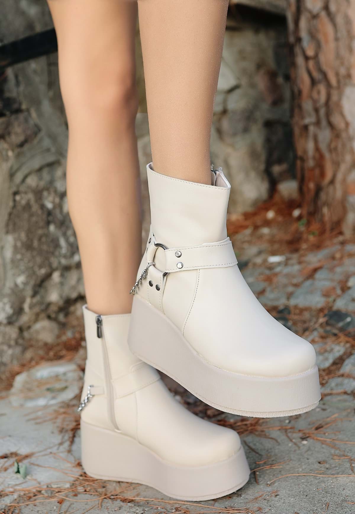 Goar Bej Cilt Dolgu Topuk Bot resmi