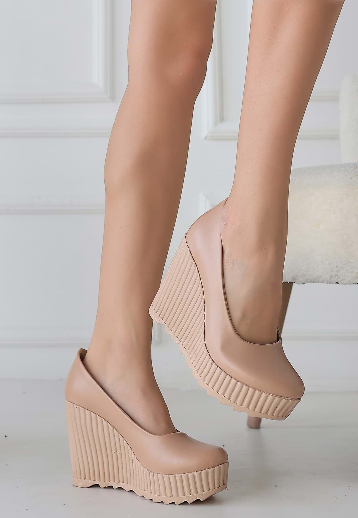 Klara Nude Cilt Doldu Topuk Ayakkabı resmi