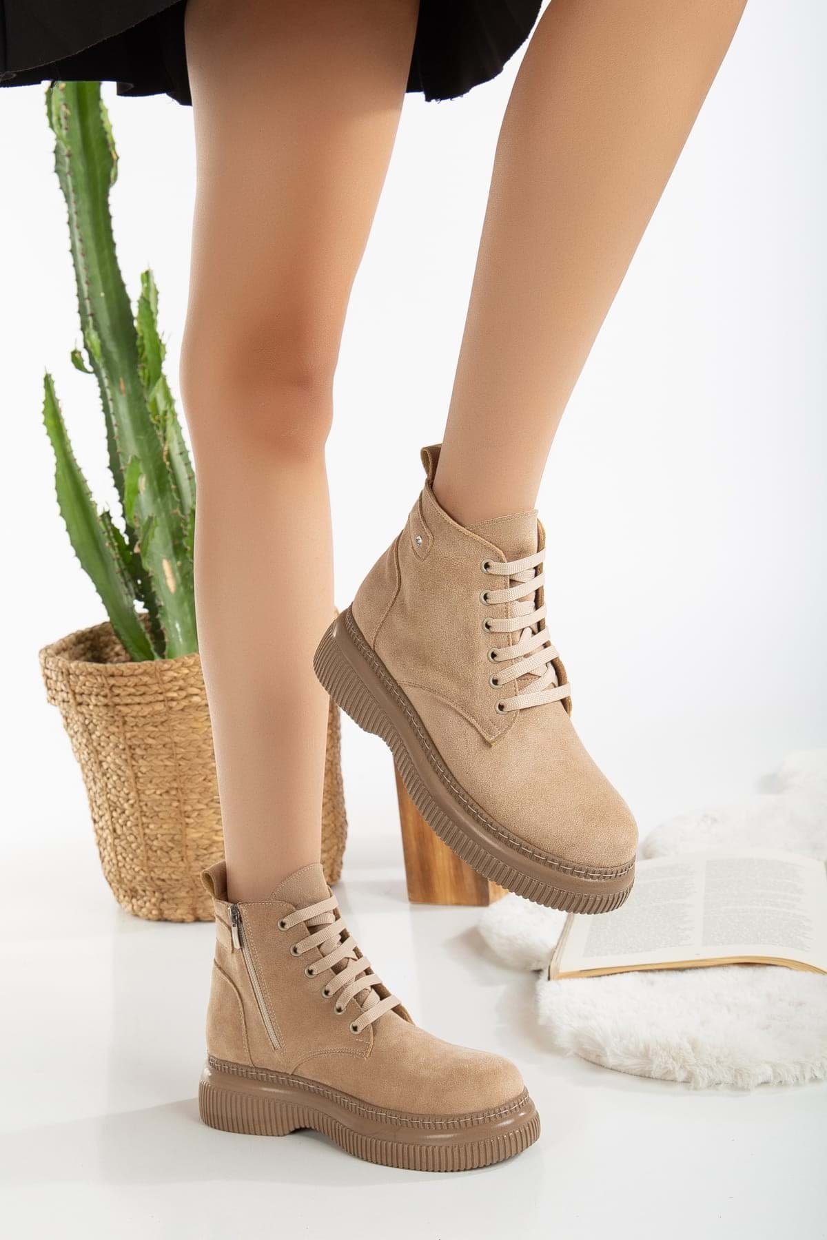 Jiwa Nude Süet Bağcıklı Bot resmi