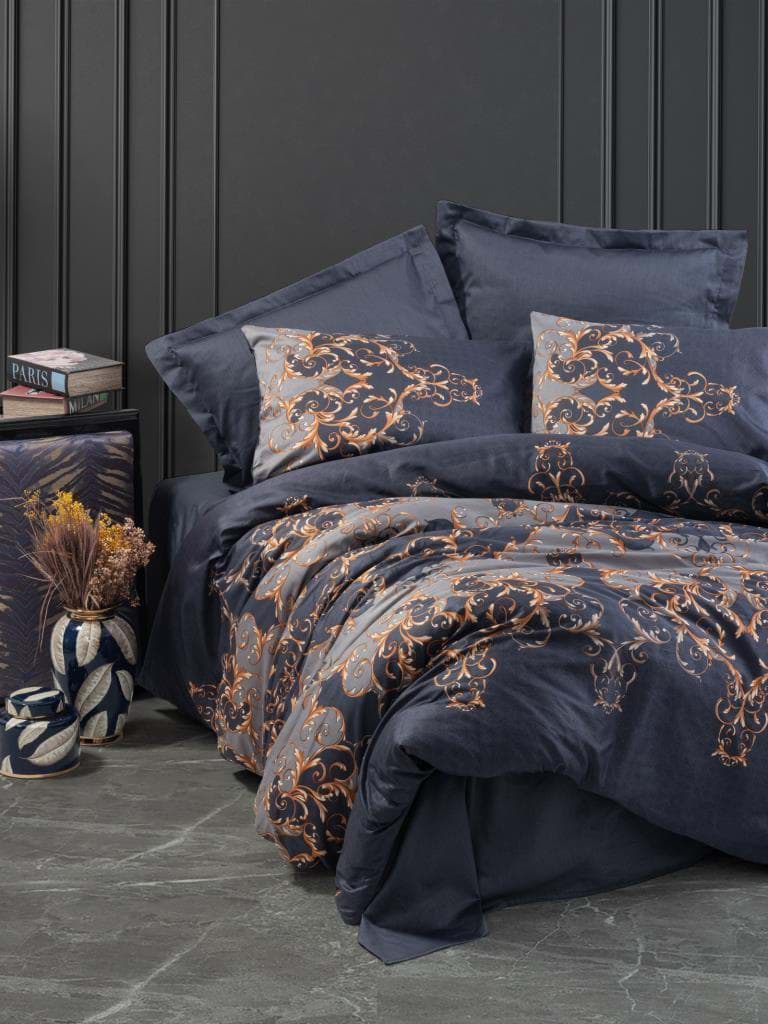 Picture of Cotton Box Double Satin Duvet Cover Set Sarina Navy blue