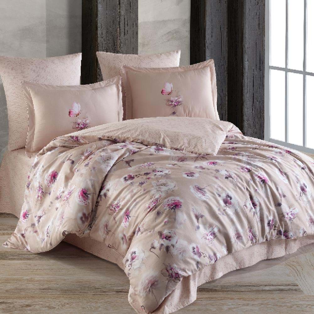 Picture of Hobby Premium Deluxe 300TC Double Satin Duvet Cover Set Mira Cream