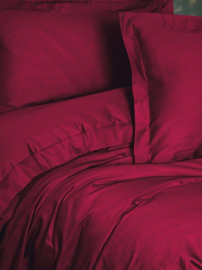Picture of Cotton Box Elegant Burgundy Double Satin Duvet Cover Set