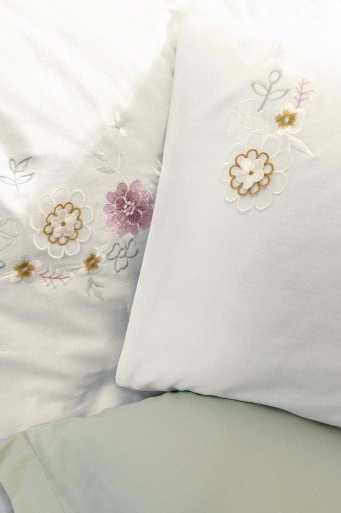 Picture of Cotton Box 3D Embroidered Double Satin Duvet Cover Set Jenka Mint