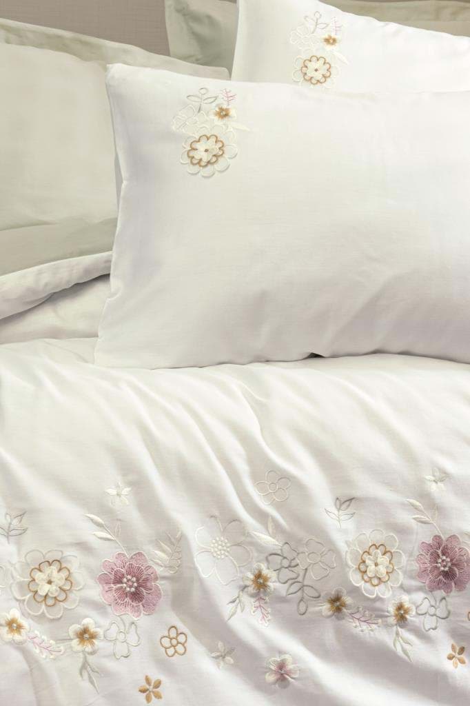 Picture of Cotton Box 3D Embroidered Double Satin Duvet Cover Set Jenka Mint