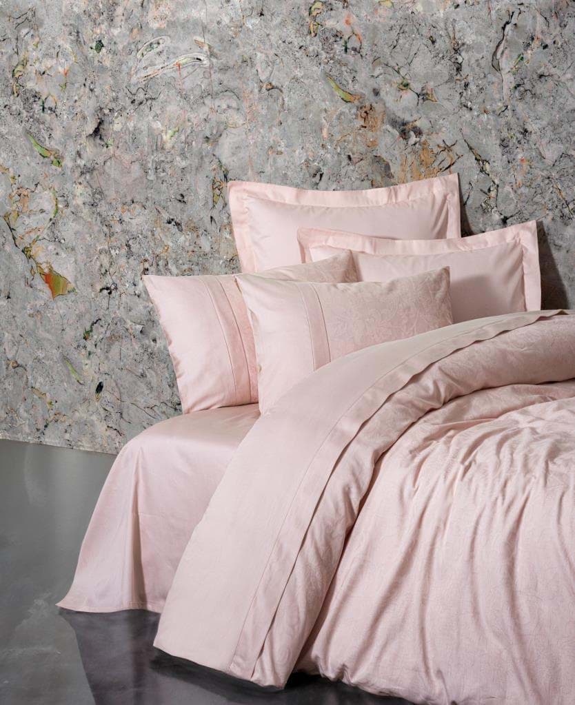 Picture of Cotton Box Double Jacquard Satin Duvet Cover Set Jana Pink