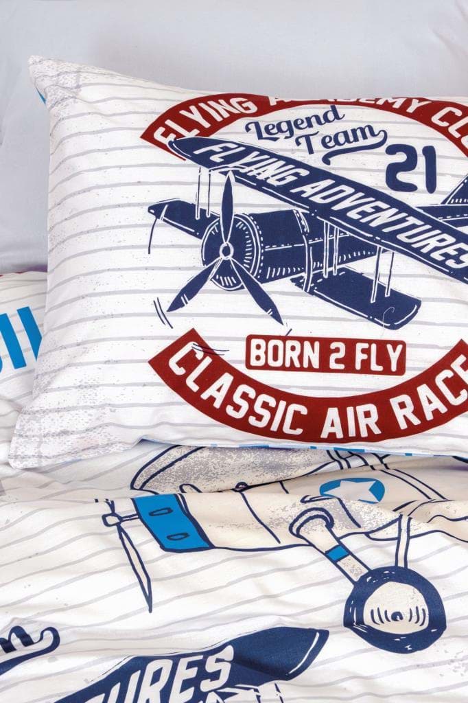 Picture of Cotton Box Young Ranforce Duvet Cover Set Single Flying Gray