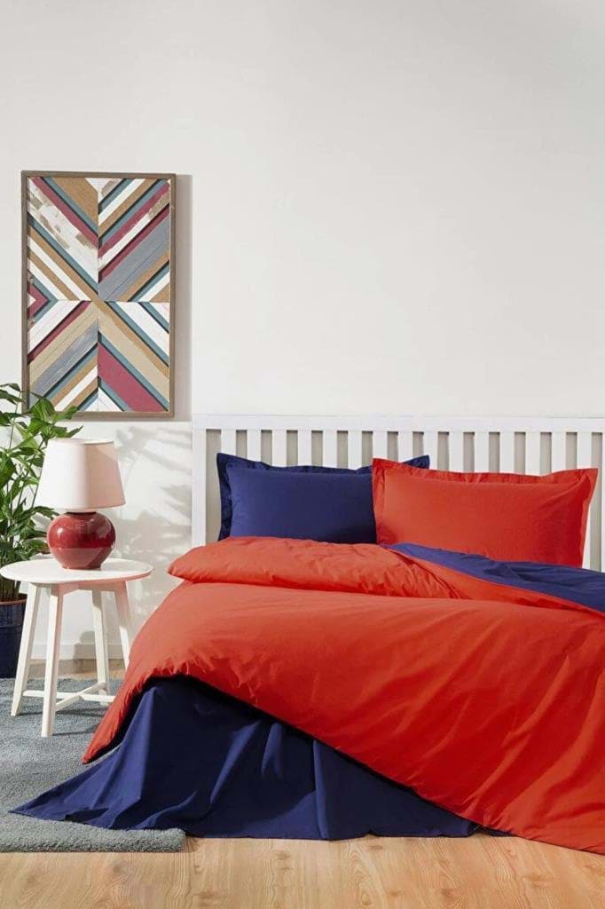 Özdilek Tek Kişilik Ranforce Nevresim Takımı Colormix Kırmızı Lacivert resmi