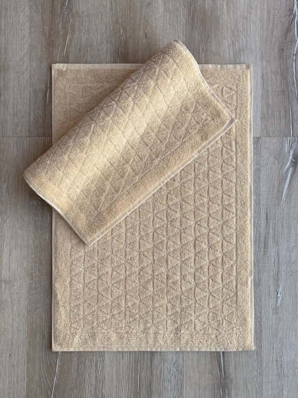 Picture of Cotton Box Jacquard Mat Set Triangle Beige 2li 50x70 8680108062036