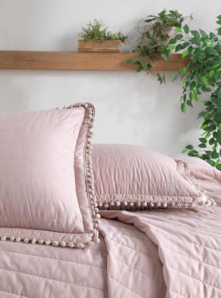 Clasy Çift Kişilik Yatak Örtüsü Pedra V3 Pudra resmi