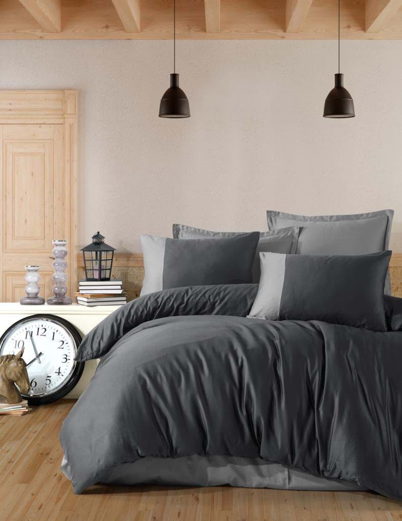 Clasy Butik Serisi Çift Kişilik Nevresim Takımı Pure V9 Füme resmi