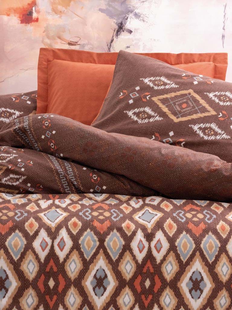 Cotton Box Etnich Nevresim Takımı Çift Kişilik Belize Kahve resmi