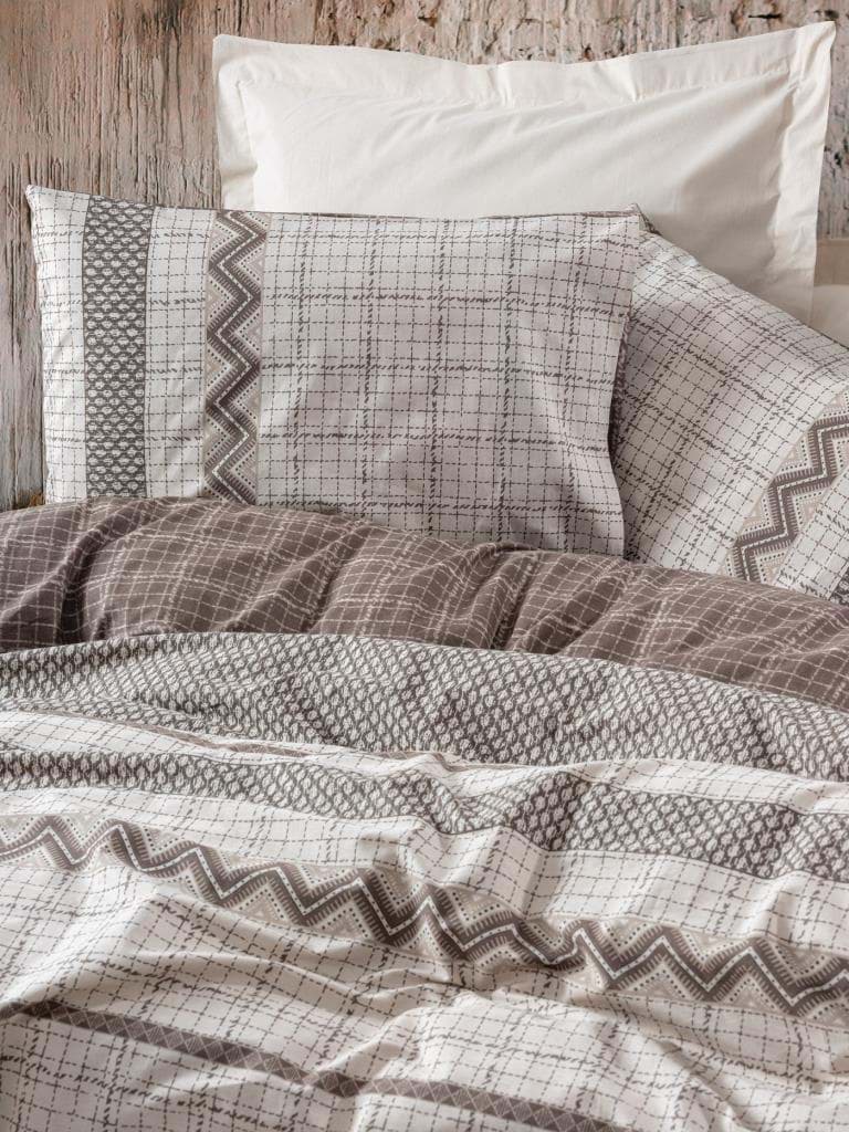 Cotton Box Toprak Çift Kişilik Nevresim Takımı Arlo Kahve resmi