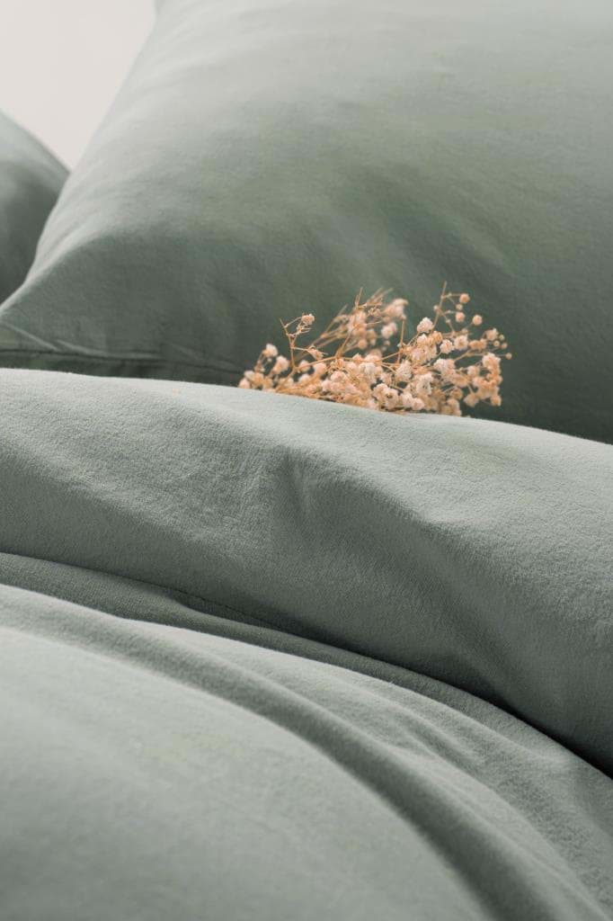 Cotton Box Neat Poplin Çift Kişilik Nevresim Takımı Mint Krem resmi