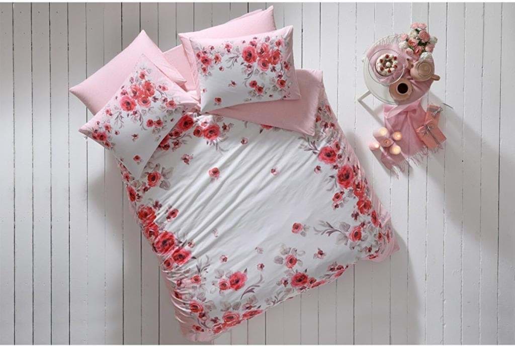 Taç Anneler Günü Glow Shiny Pembe Çift Kişilik Nevresim Takımı  resmi