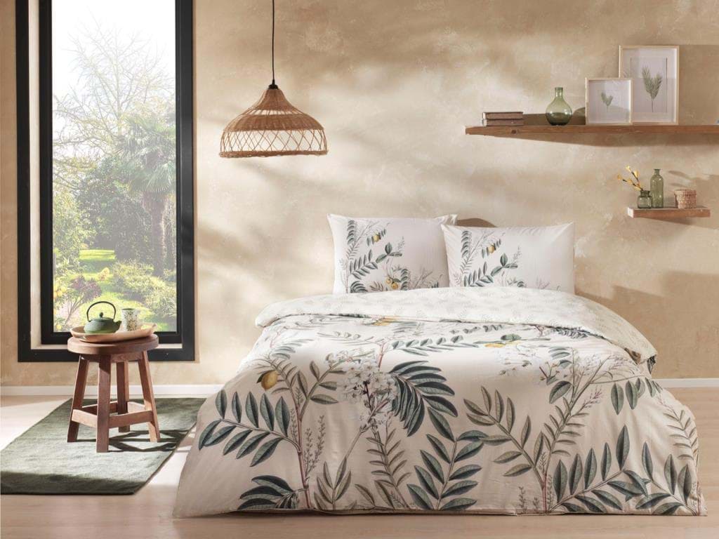 Taç Çift Kişilik Ranforce Nevresim Takımı Liana Bej resmi