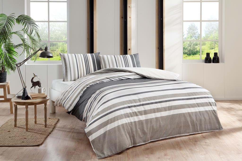 Taç Çift Kişilik Ranforce Nevresim Takımı Echo Kahve resmi