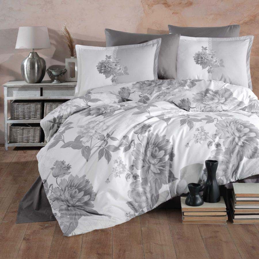 Clasy Ranforce Nevresim Takımı Çift Kişilik Rohan v1 Gri resmi