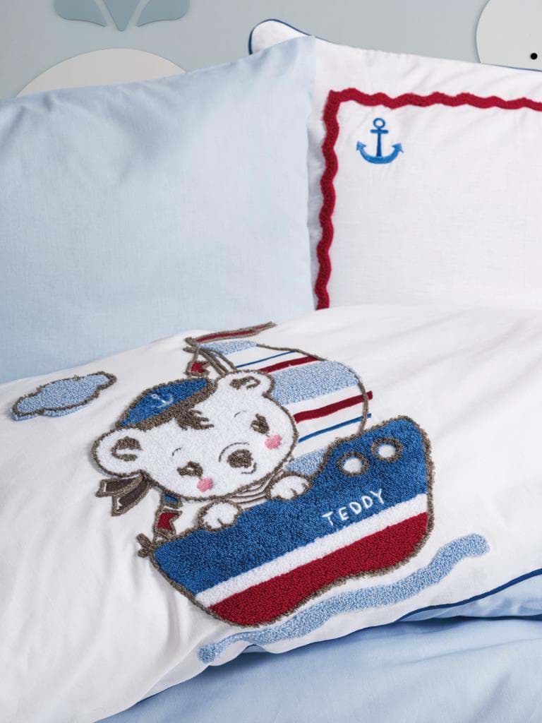 Cotton Box Punch Nakışlı Bebek Nevresim Takımı Miniyo Mavi resmi