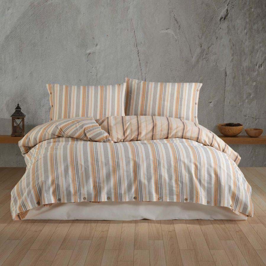 Clasy Butik Native Serisi Çift Kişilik Nevresim Takımı Velena v1 Somon resmi