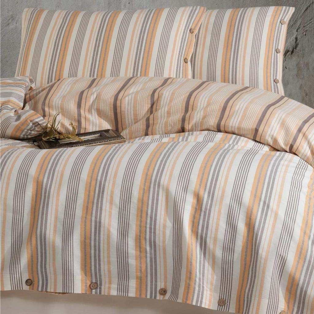 Clasy Butik Native Serisi Çift Kişilik Nevresim Takımı Velena v1 Somon resmi