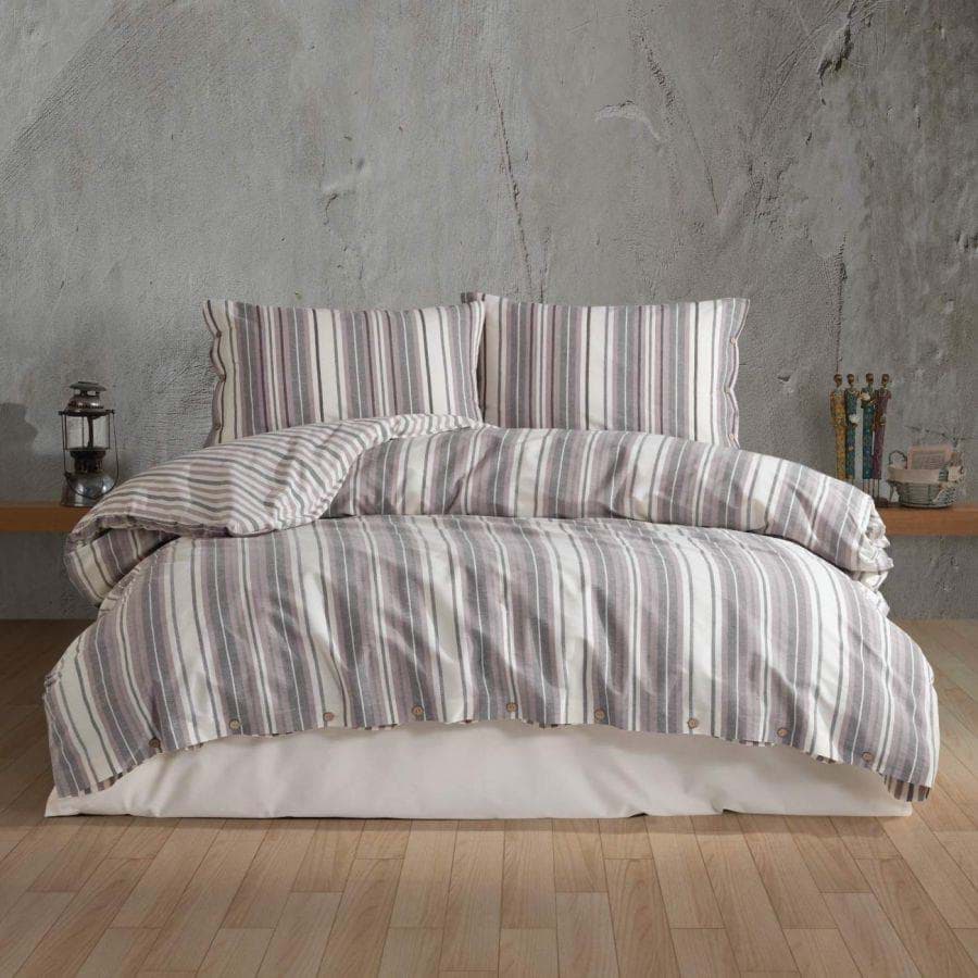 Clasy Butik Native Serisi Çift Kişilik Nevresim Takımı Rune v1 Lila resmi