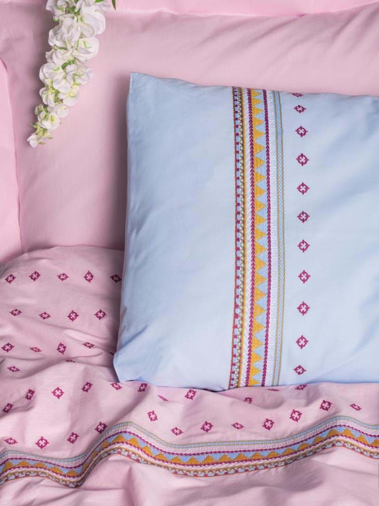 Cotton Box Brode Ranforce Çift Kişilik Nevresim Takımı Tatum Mavi resmi