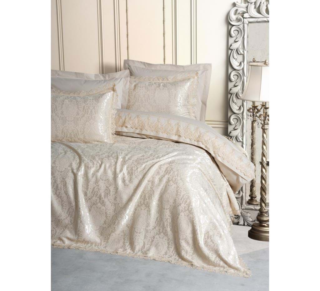 Cotton Box Chi Chi Çift Kişilik Pikeli Nevresim Takımı Silva Cappuccino resmi