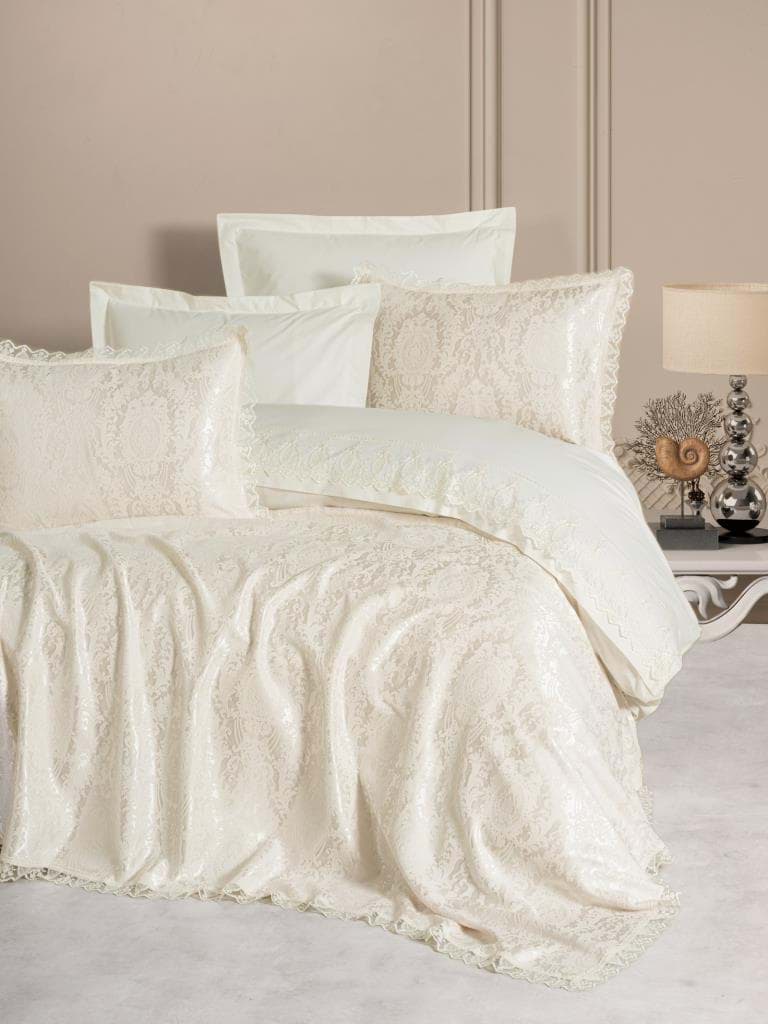 Cotton Box Chi Chi Çift Kişilik Pikeli Nevresim Takımı Silva Krem resmi