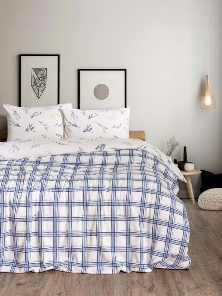 Cotton Box Flanel Nevresim Takımı Çift Kişilik Lavanid Mavi resmi
