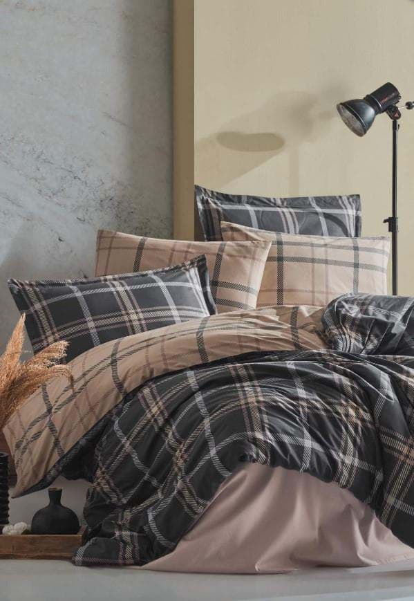 Clasy Ranforce Nevresim Takımı Çift Kişilik Arbon v1 Antrasit resmi