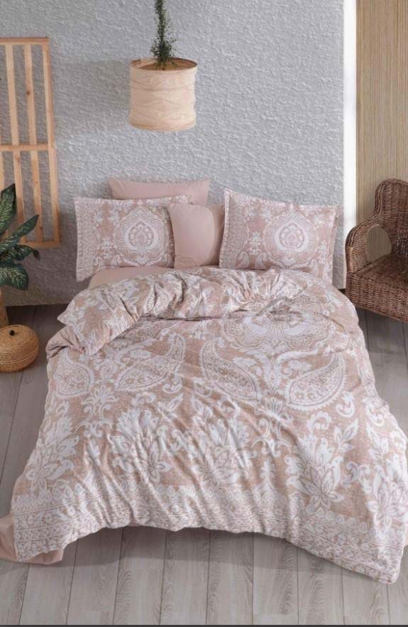 Clasy Ranforce Nevresim Takımı Çift Kişilik Ventana V1 Bej resmi