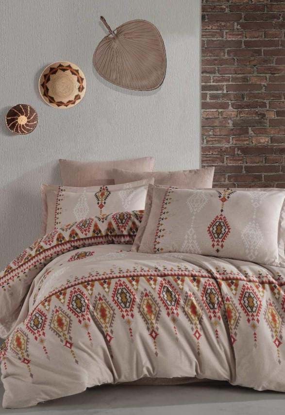 Clasy Ranforce Nevresim Takımı Çift Kişilik Ethnica V1 Bej resmi