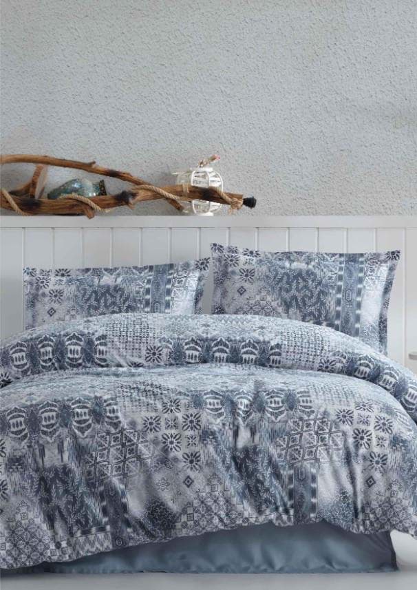 Clasy Ranforce Nevresim Takımı Çift Kişilik Pava V1 Lacivert resmi