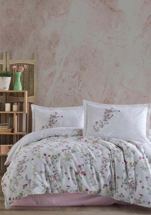 Clasy Ranforce Nevresim Takımı Çift Kişilik Novara V1 Pembe resmi