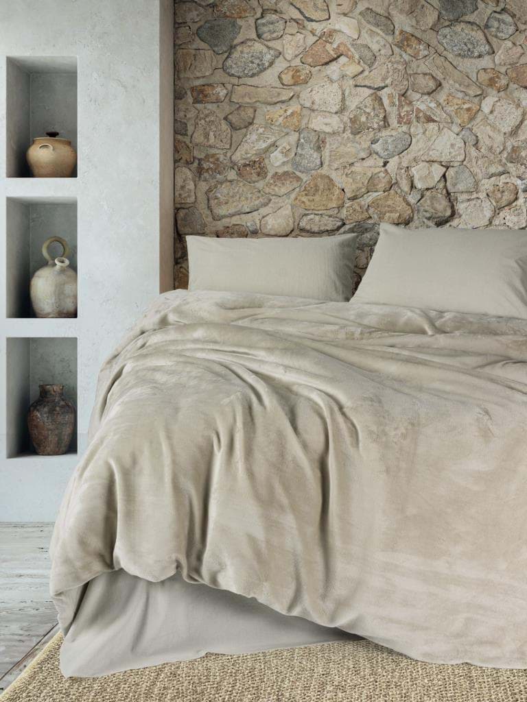 Cotton Box Çift Kişilik Nevresim Takımı Velvet Flossy Taş resmi