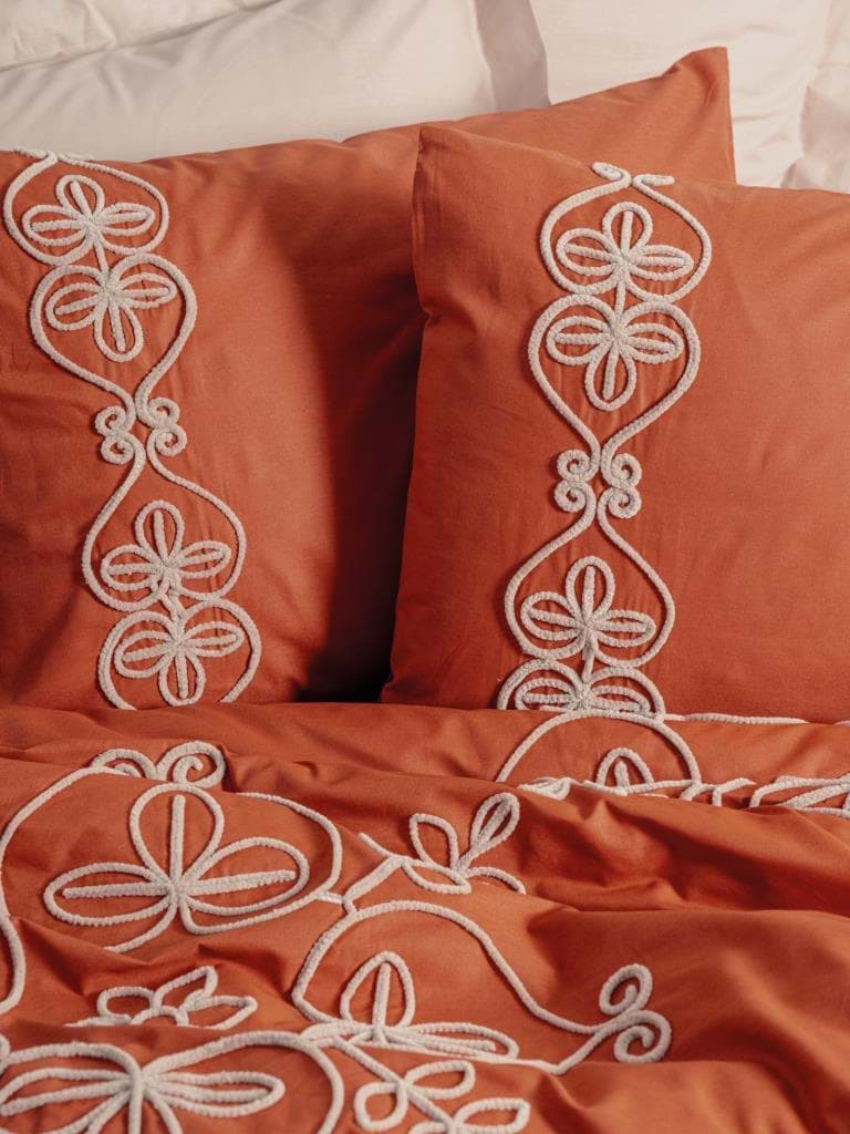 Cotton Box Brode Ranforce Çift Kişilik Nevresim Takımı Tiva Bej resmi