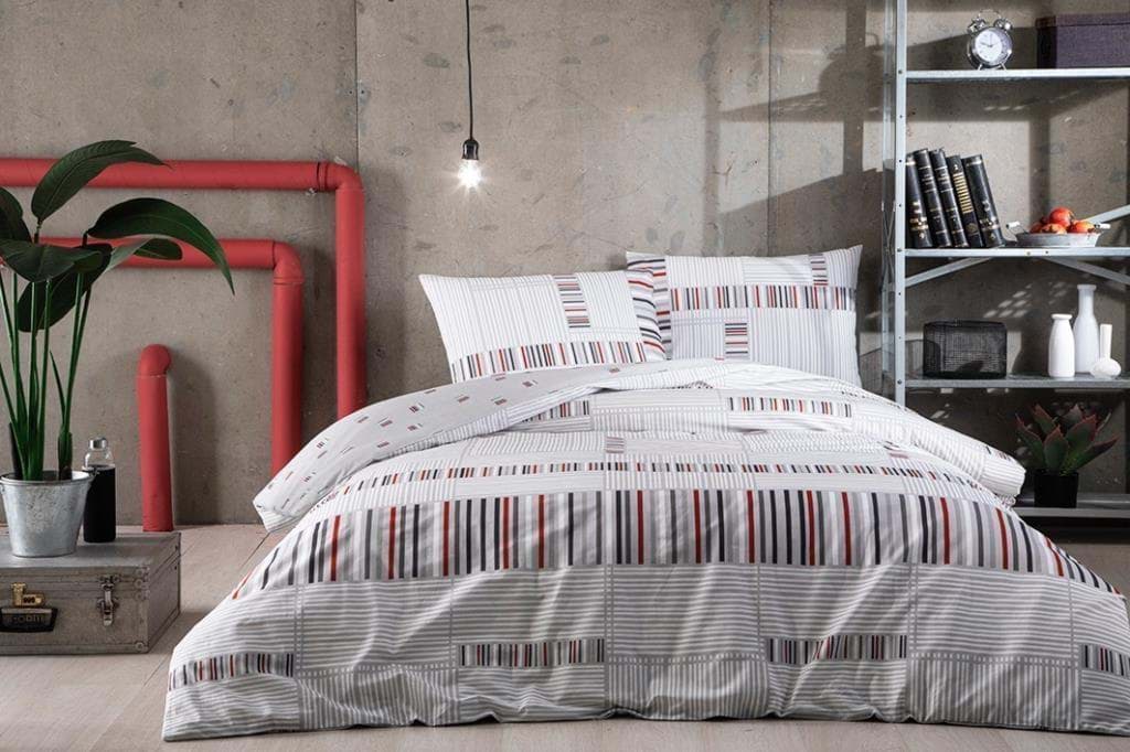 Taç Ranforce Tek Kişilik Nevresim Takımı Teddy Gri resmi