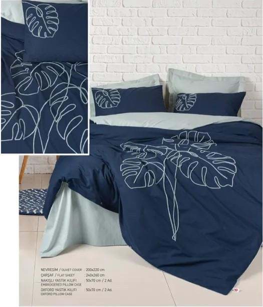 Cotton Box Brode Ranforce Çift Kişilik Nevresim Takımı Silva Mint resmi