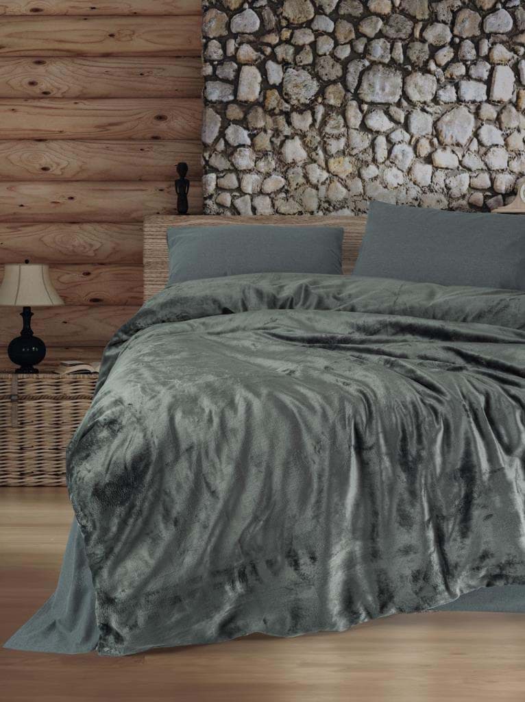 Cotton Box Çift Kişilik Nevresim Takımı Velvet Flossy Gri resmi