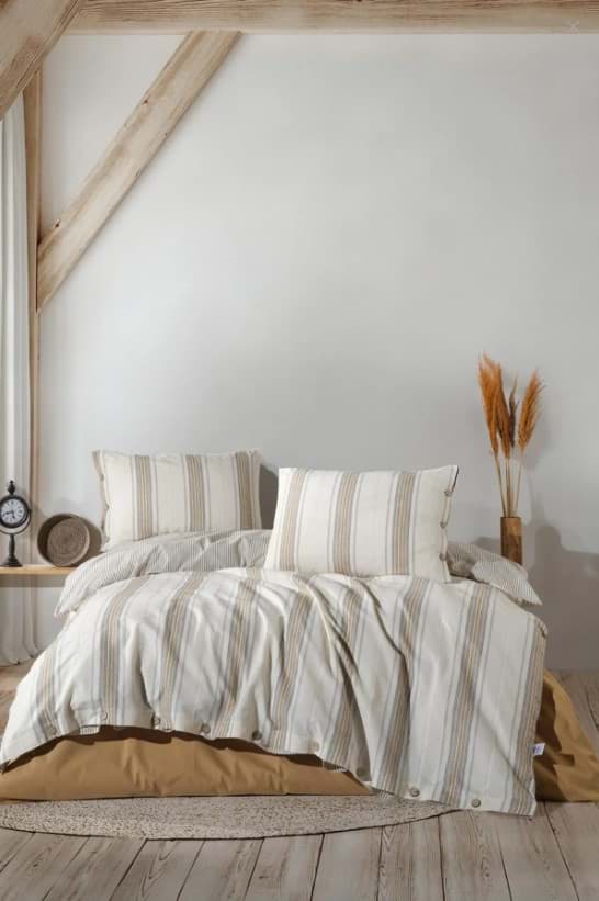 Clasy Butik Native Serisi Çift Kişilik Nevresim Takımı İmre Hardal resmi