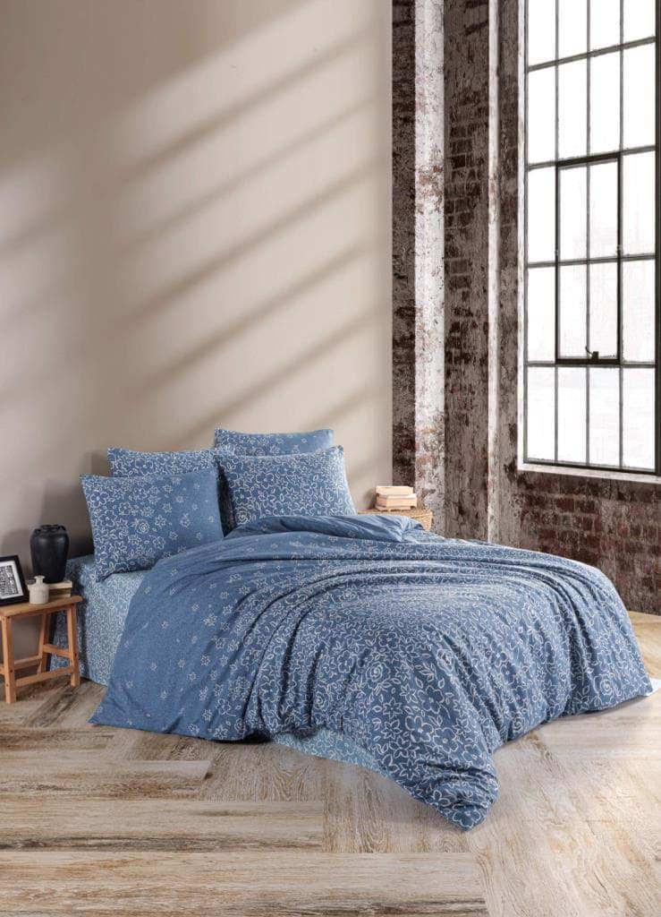 Picture of Nevresim Dünyası Ranforce Çift Kişilik Nevresim Takımı Narin Lacivert